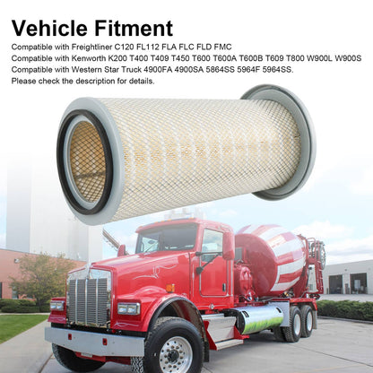 Solidspare 2PCS Engine Air Filter Fit Freightliner Kenworth LAF3551 PA2705 P153551 Set