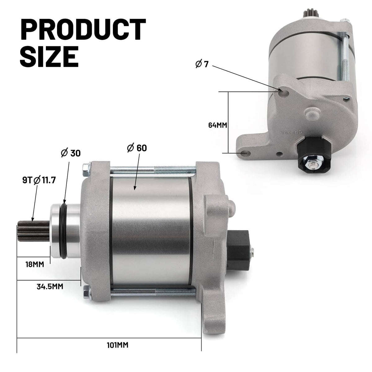 Solidspare 9Teeth Motorcycle Starter Motor for Honda CRF450 CRF450R 2019-2024 31200-MKE-A71