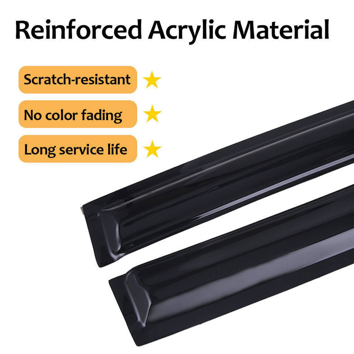 Solidspare Window Visor Rain Guard Vent For Honda Accord 2008-2012 Wavy Mugen Style Tinted