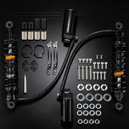 Solidspare Remote Reservoir Suspension Shocks For Harley Touring Road King/Glide  2014-2025