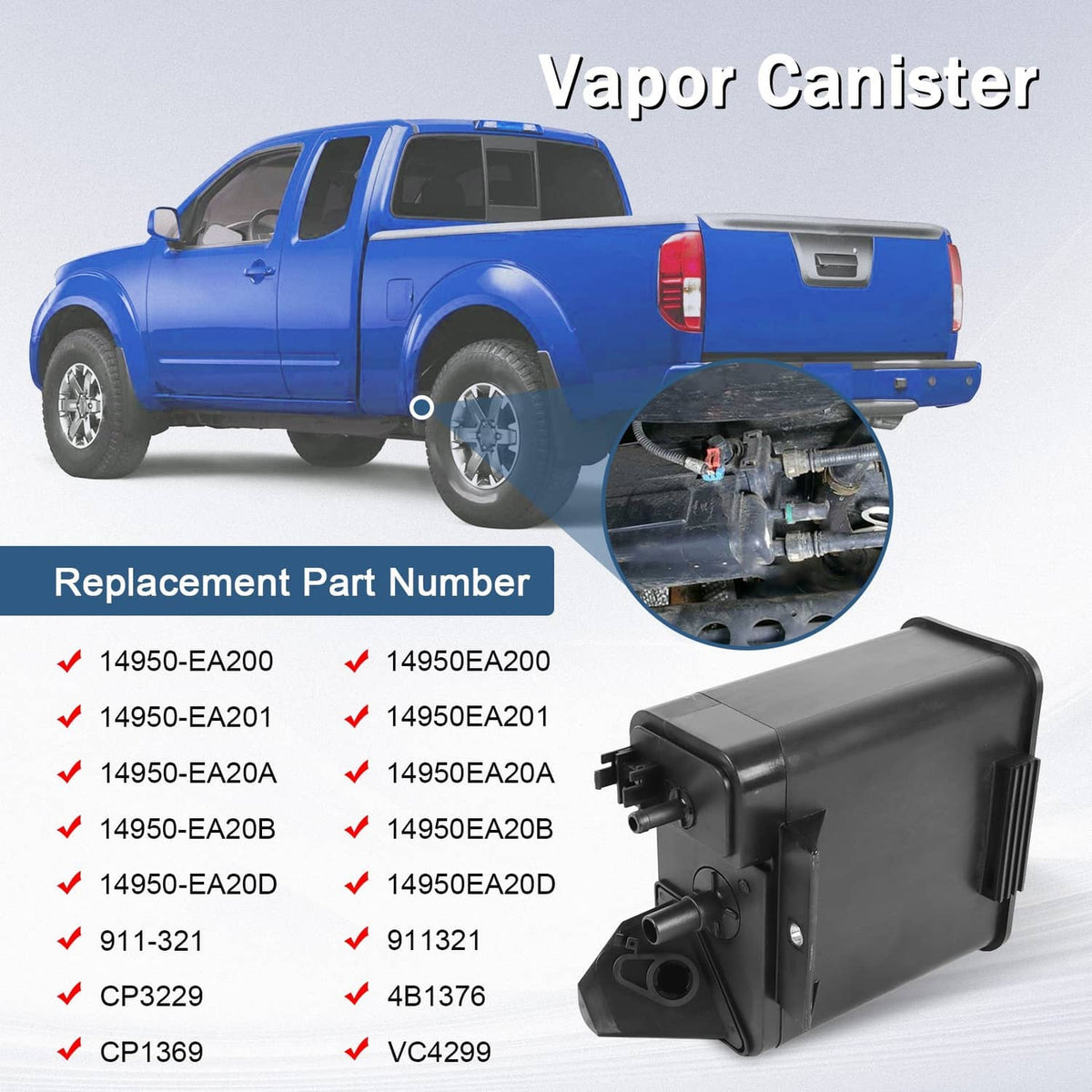 Solidspare Fuel Vapor Charcoal Canister for NISSAN PATHFINDER 2005-2012,XTERRA 2005-2015