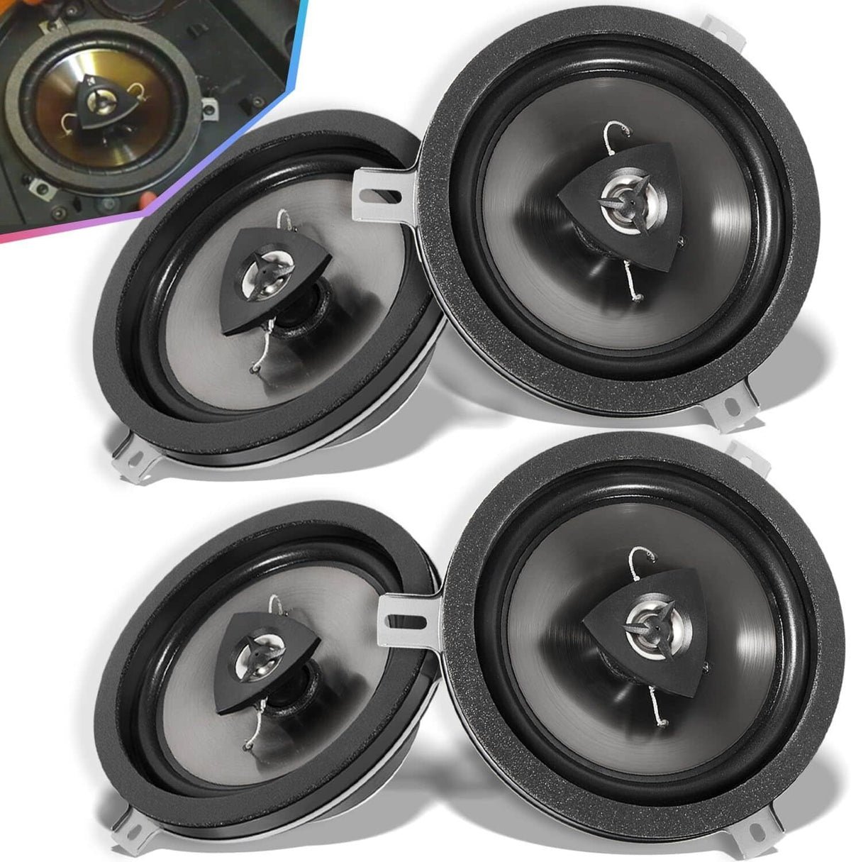 Solid Spare 4 Pack Replace for Kicker Speaker 2007-2018 Jeep Wrangler JK JKU,77KICK10, 6.5in
