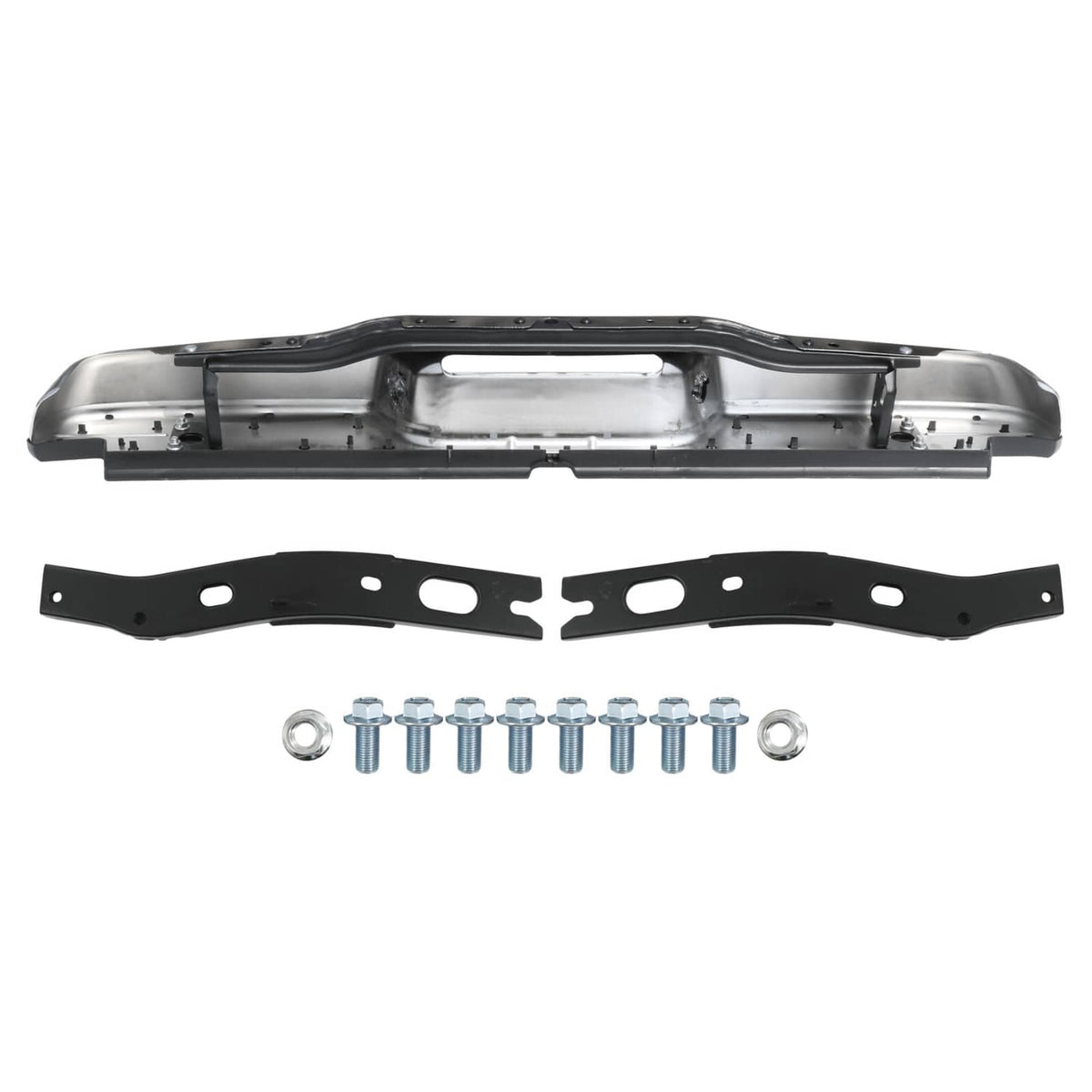 Solidspare Complete Steel Rear Step Bumper Assembly For Toyota Tacoma 1995-2004 Chrome