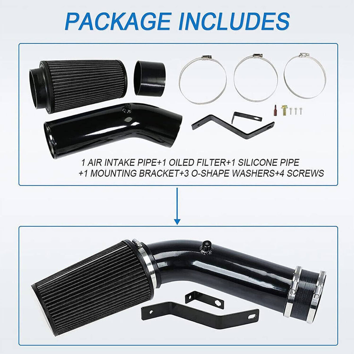 Solidspare Black Cold Air Intake Tube &Filter For 1999-2003 Ford F250 F350 F450 7.3L Diesel