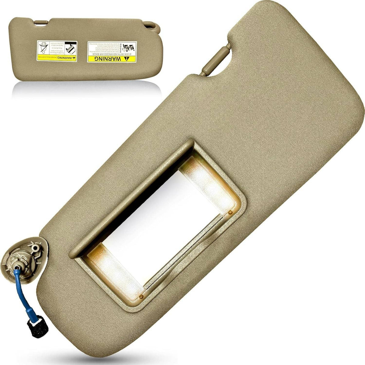 Solidspare Left Driver Side Sun Visor Beige w/Mirror & Light For 2017-2022 Honda CR-V CRV