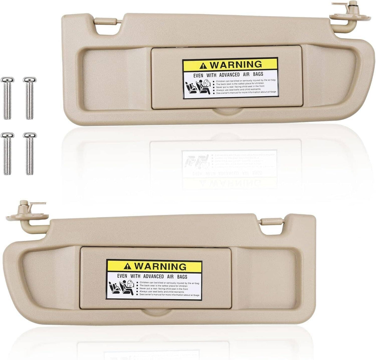 Solidspare 2Pcs Beige Sun Visor Left & Right Visor Kit For 2006-2011 Honda Civic Visors