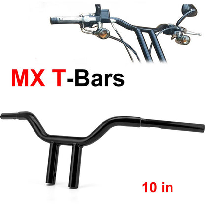 Solidspare 10" MX T Bars Handlebar 1 1/4'' Fat For Harley Softail Dyna Sportster Touring FL