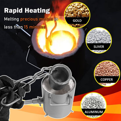 Solidspare 28LB/12.8KG Propane Furnace Kit Smelting Gold Silver Copper Scrap Metal Casting