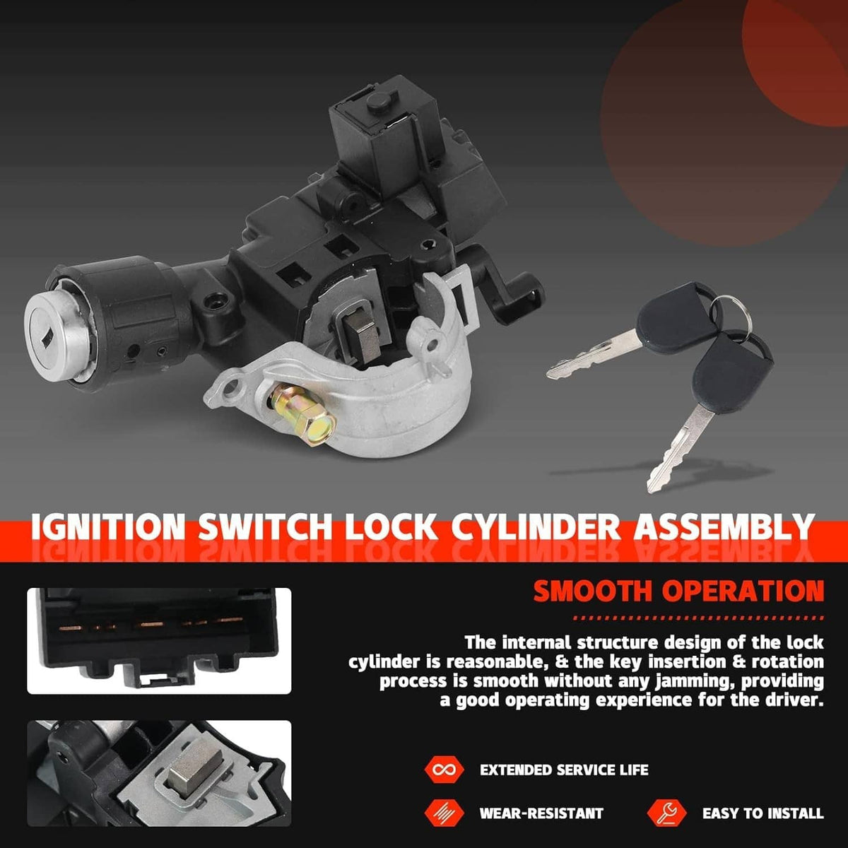Solidspare Ignition Switch Housing Lock Cylinder W/2 Keys For 2008-2011 Ford Focus Escape
