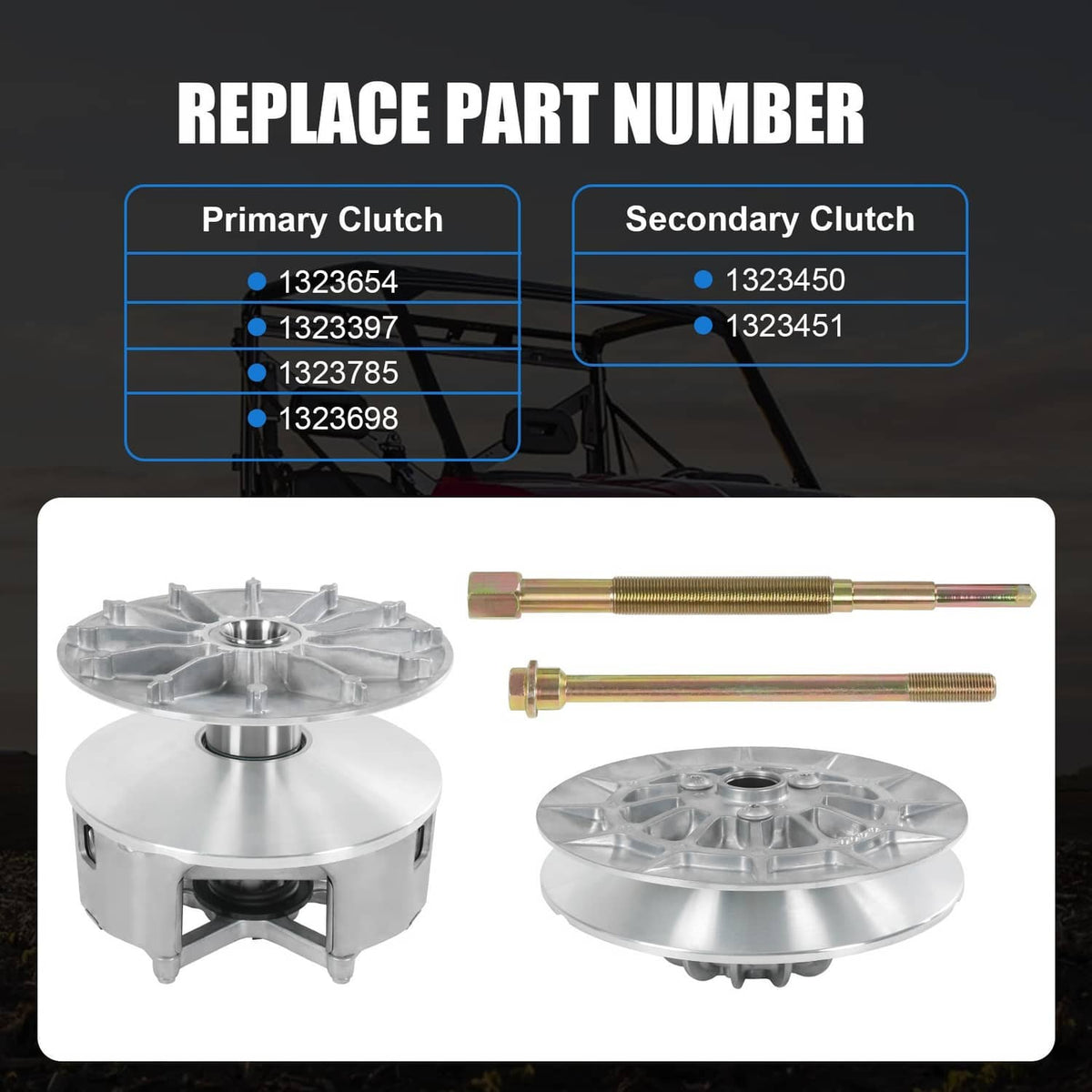 Solidspare FOR 2019-2020 POLARIS RANGER 1000 XP HD PRIMARY & SECONDARY CLUTCH ! 2018 drive