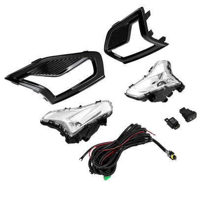 Solid Spare For Ford Fusion 2019-2020 LED Fog Lights Driving Lamps w/Bezel Wiring Left+Right