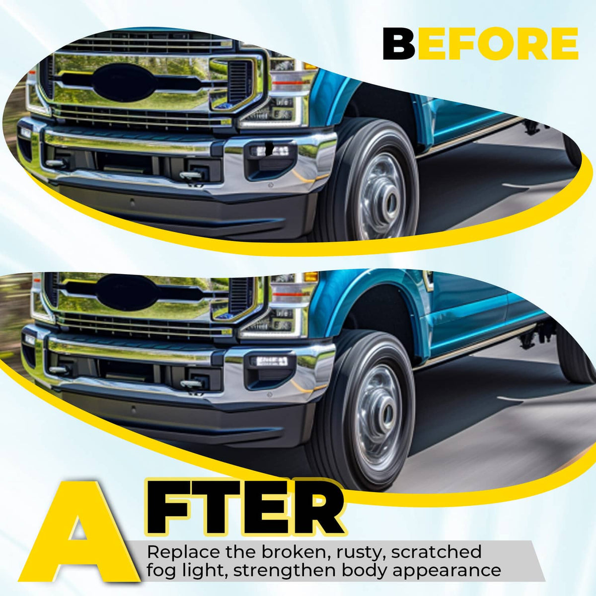 Solid Spare For Ford F250 F350 Super Duty 2020-2022 LED Bumper Fog Lights Driving Lamps Set