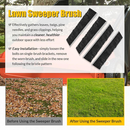 Solidspare 46780 Lawn Sweeper Brush 21” for Agri-Fab 42” Tow Behind Lawn & Leaf Sweeper 4Pc