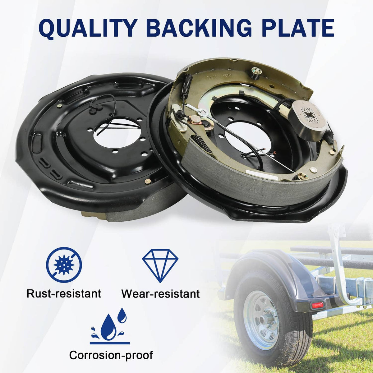 Solidspare Pair Electric Trailer Brake 12" x 2" Self-Adjusting Assembly For 7000 lbs Axle-