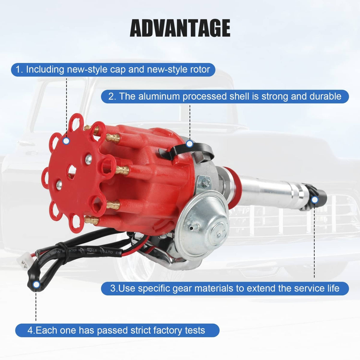 Solidspare Ignition Distributor w/ Cap & Rotor for Chevy SBC BBC 283 305 327 454 350 V8 R2R