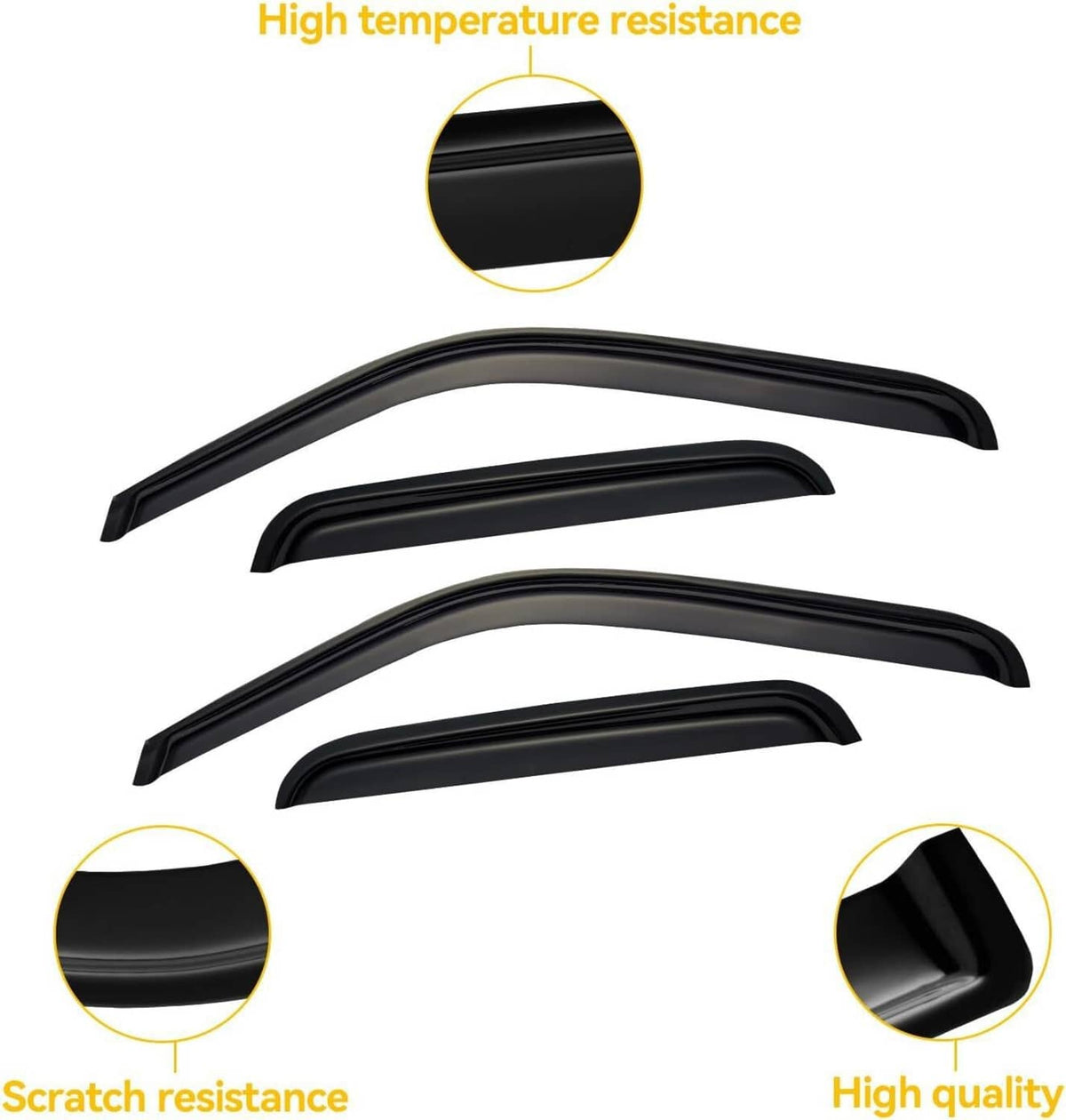 Solidspare Window Visors Rain Sun Guard for 99-06 Chevy Silverado GMC Sierra Extended Cab