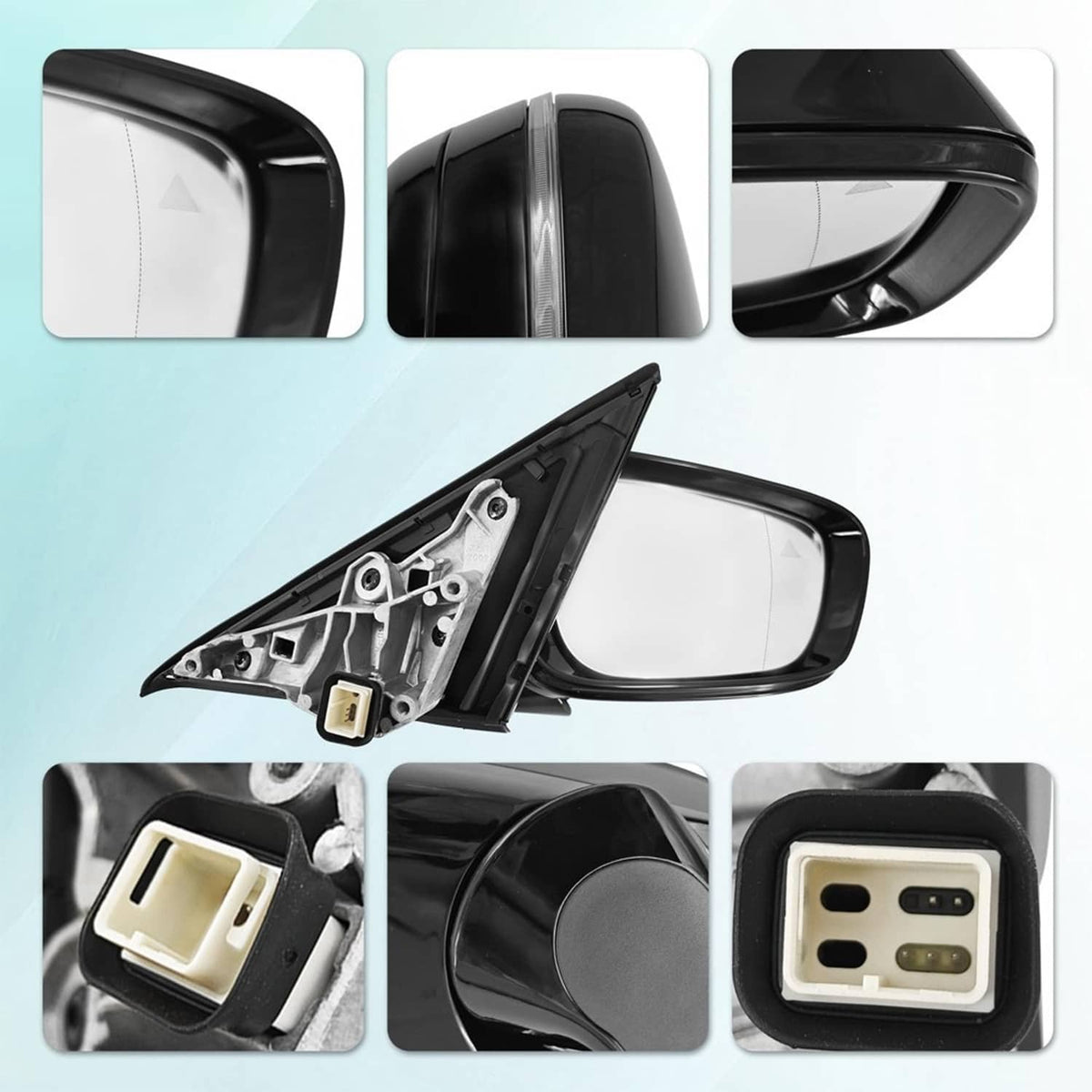 Solidspare Passenger Side Mirror w/ Blind Spot For 2019-2023 BMW 320i 330i 330e Black