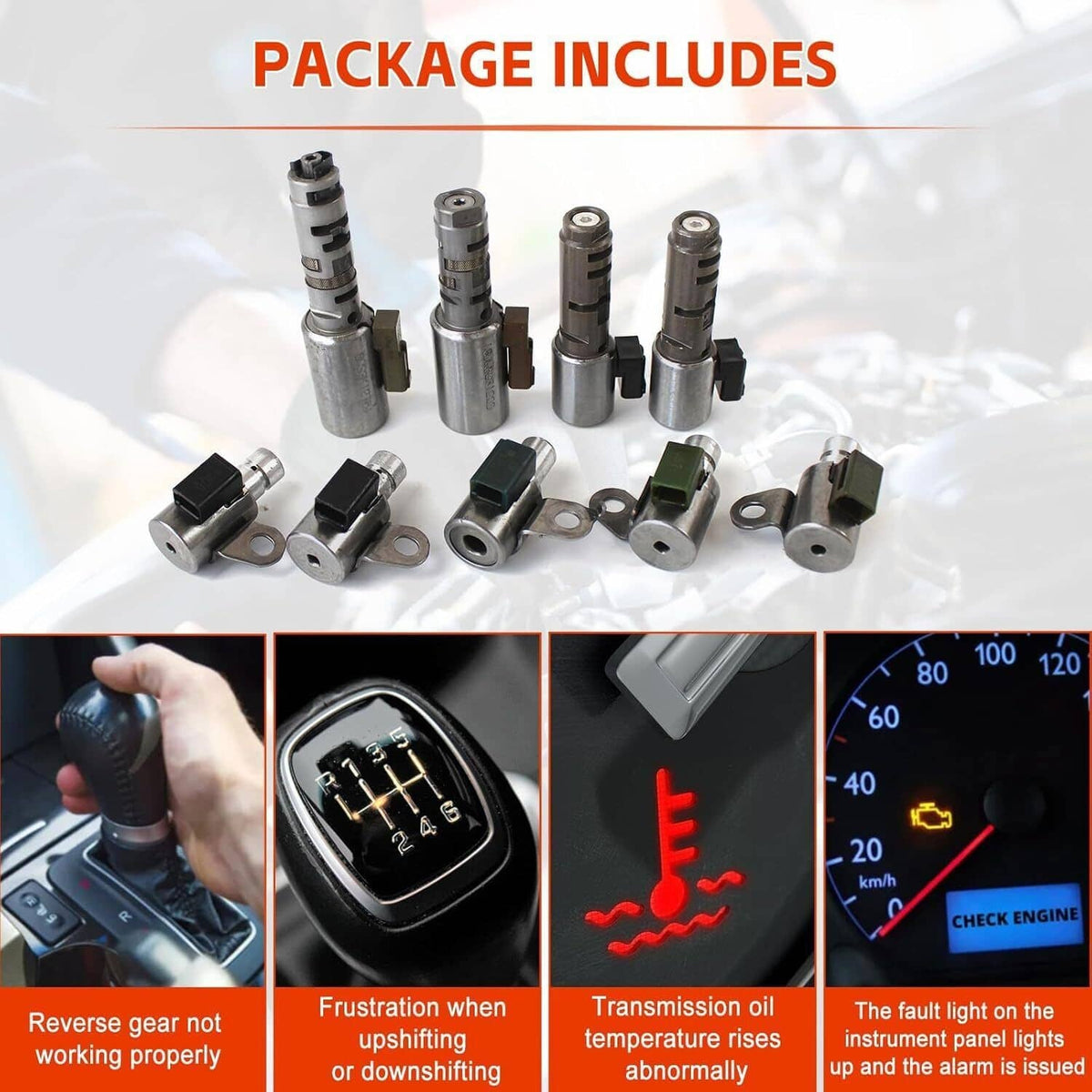 Solidspare Transmission Solenoid Kit For 2005-2021 Toyota Lexus A761E A960E AB60F AB60E