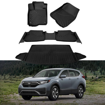 Solidspare Car Floor Mats w/ Cargo Liner For Honda CR-V CRV 2017 2018 2019 2020 2021 2022