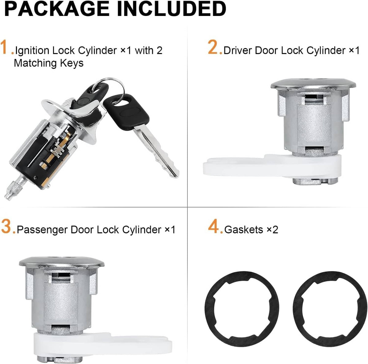 Solid Spare IGNITION & DOOR LOCK CYLINDER SET FOR 92-96 BRONCO F-150 F-250 F-350 KEYED ALIKE