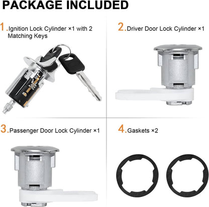 Solid Spare IGNITION & DOOR LOCK CYLINDER SET FOR 92-96 BRONCO F-150 F-250 F-350 KEYED ALIKE