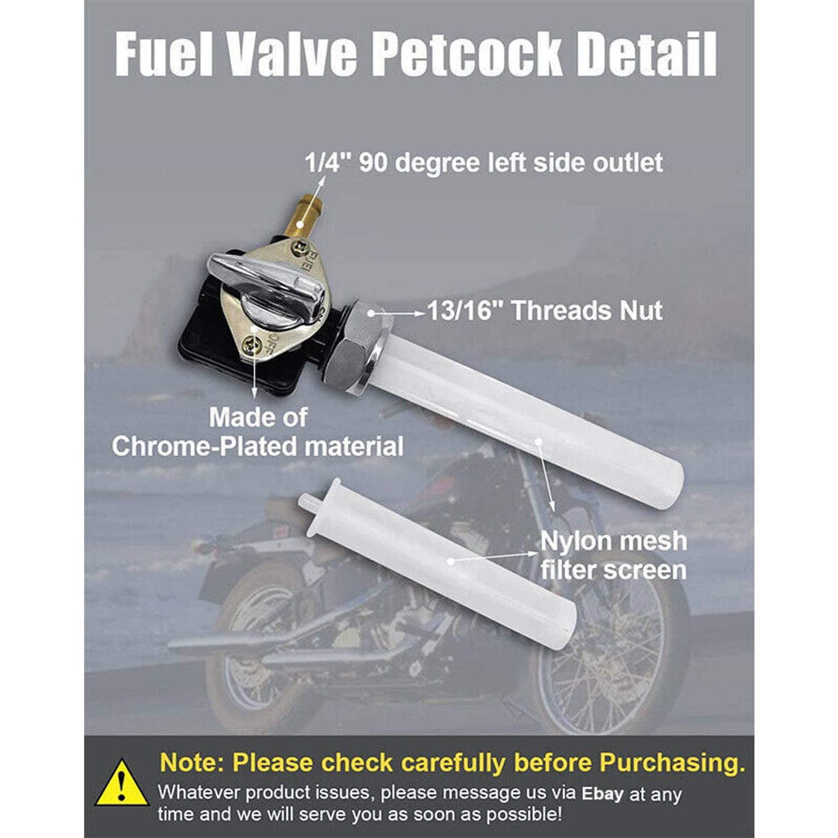 Solidspare Fuel Valve Petcock For Harley Davidson Sportster 883 1200 61338-94D XLH883 1200
