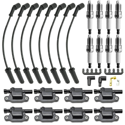 Solidspare 8 Pack UF413 Ignition Coils + 41-962 Spark Plugs + Spark Plug Wires For Chevy