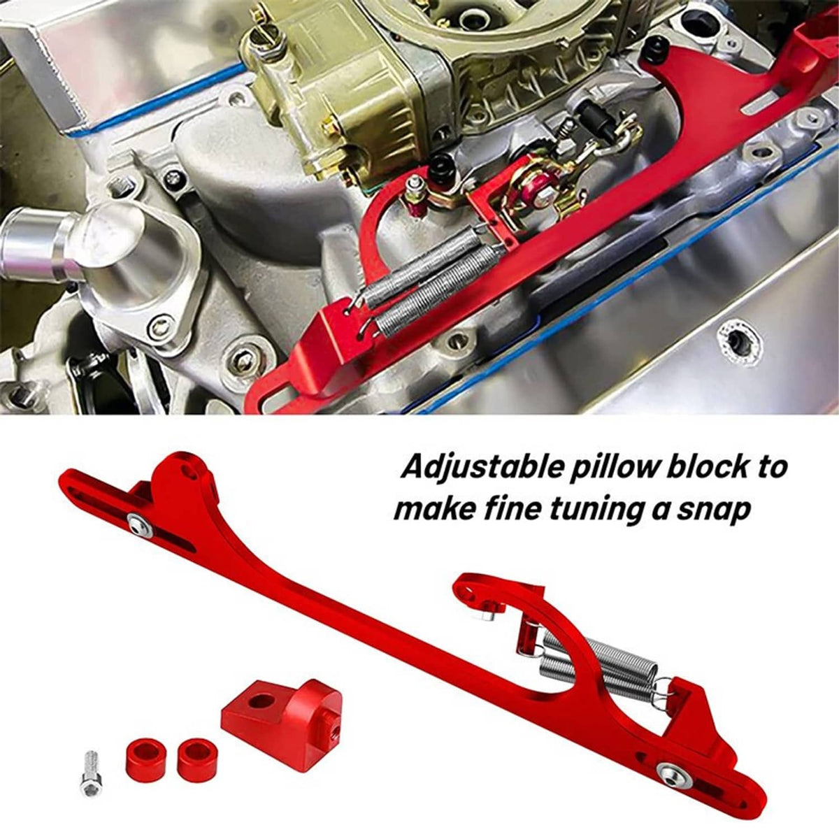Solidspare RED Aluminum Throttle Cable Carburetor Bracket For 4150 4160 Carb 307 350 SBC