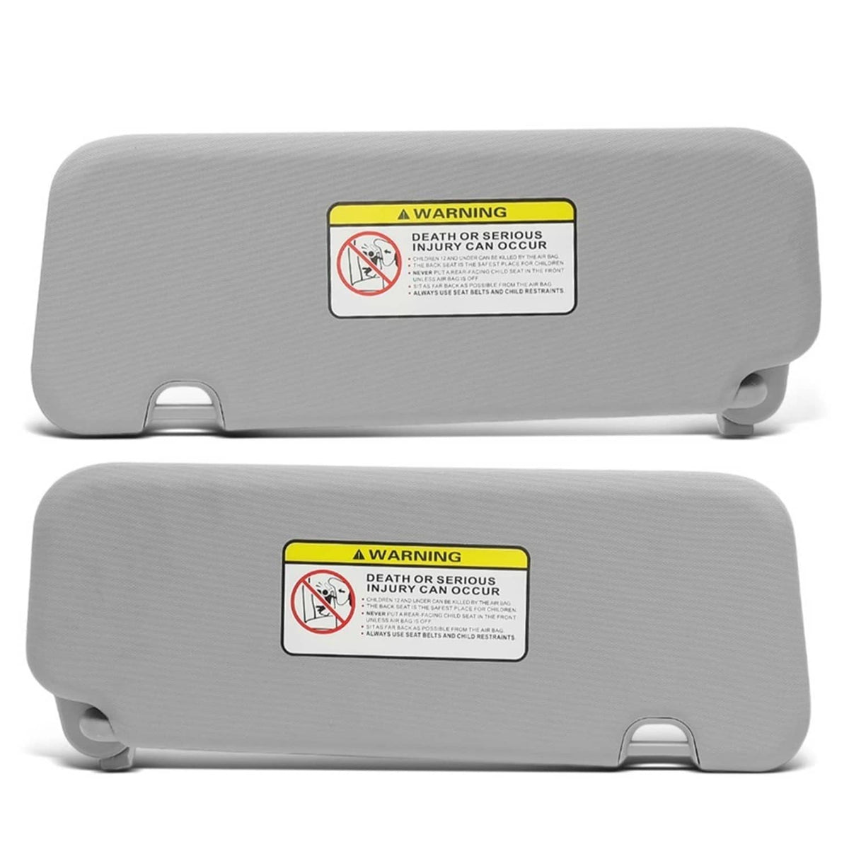 Solidspare Pair Driver & Passenger Gray Sun Visor w/ Mirror for 2017-2019 Hyundai Elantra