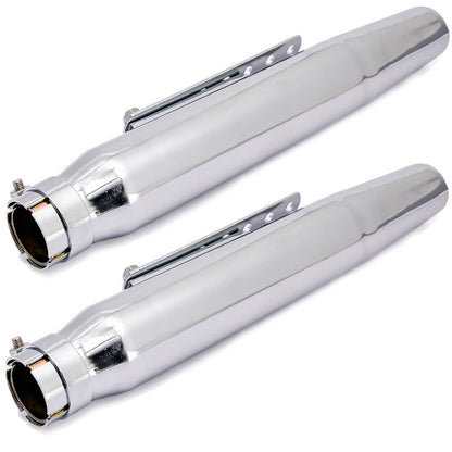Solidspare 2Pcs Universal Motorcycle Exhaust Pipe Muffler For Cafe Racer Bobber Chopper