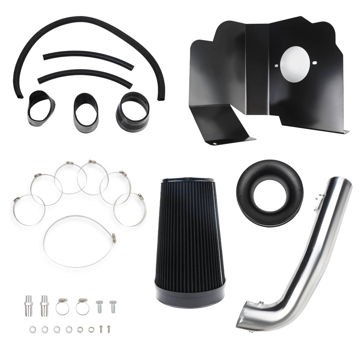 Solidspare Cold Air Intake Kit + Heat Shield For 2014-2019 Chevrolet GMC Cadillac 5.3L 6.2L