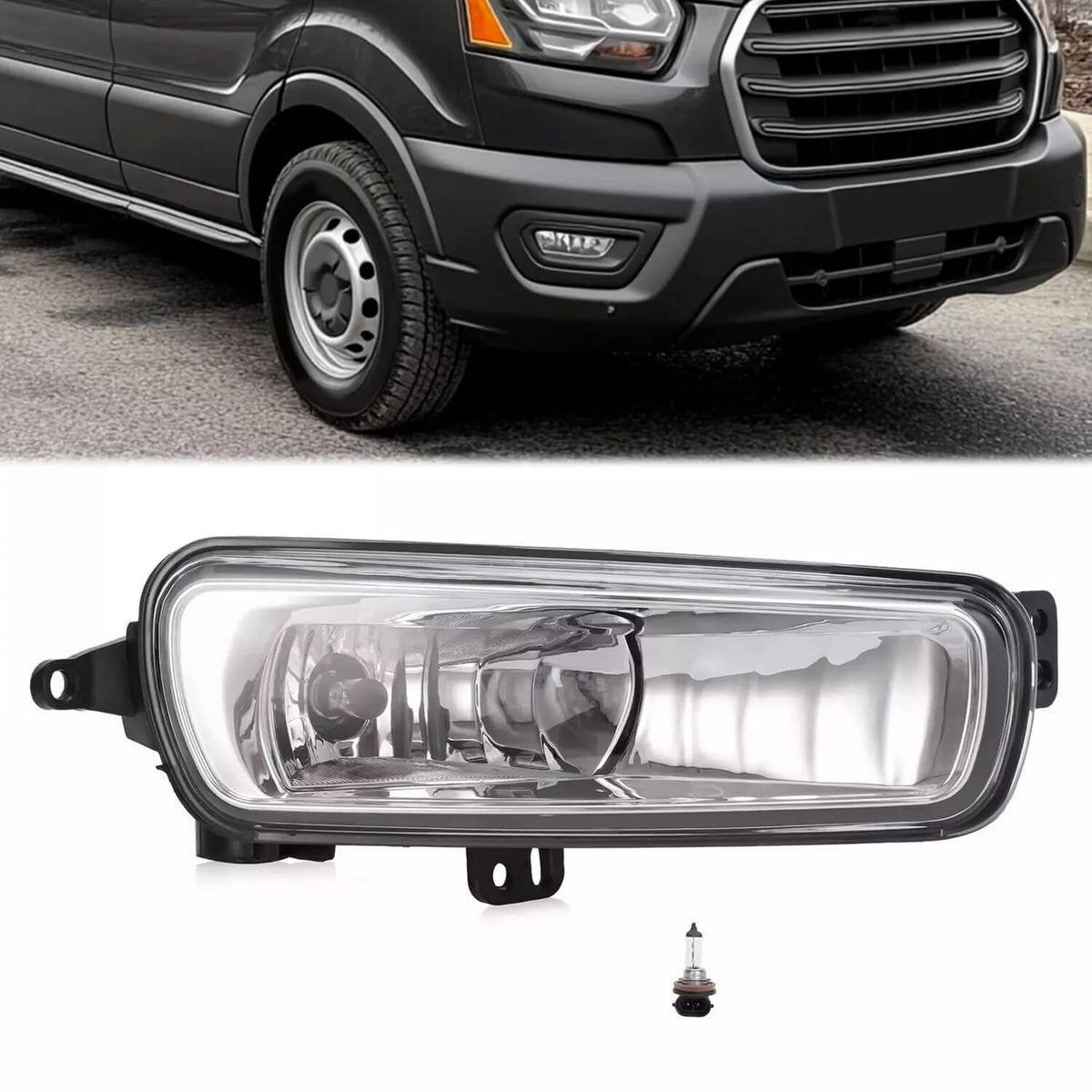 Solid Spare New Clear Right Passenger Side Fog Light Lamp W/Bulb For Ford Transit 2020-2026