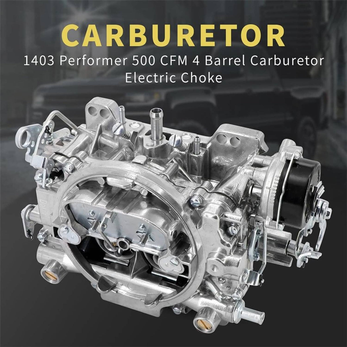 Solidspare 4 Barrel Carburetor Replace for Edelbrock 1403 Performer Electric Choke 500 CFM