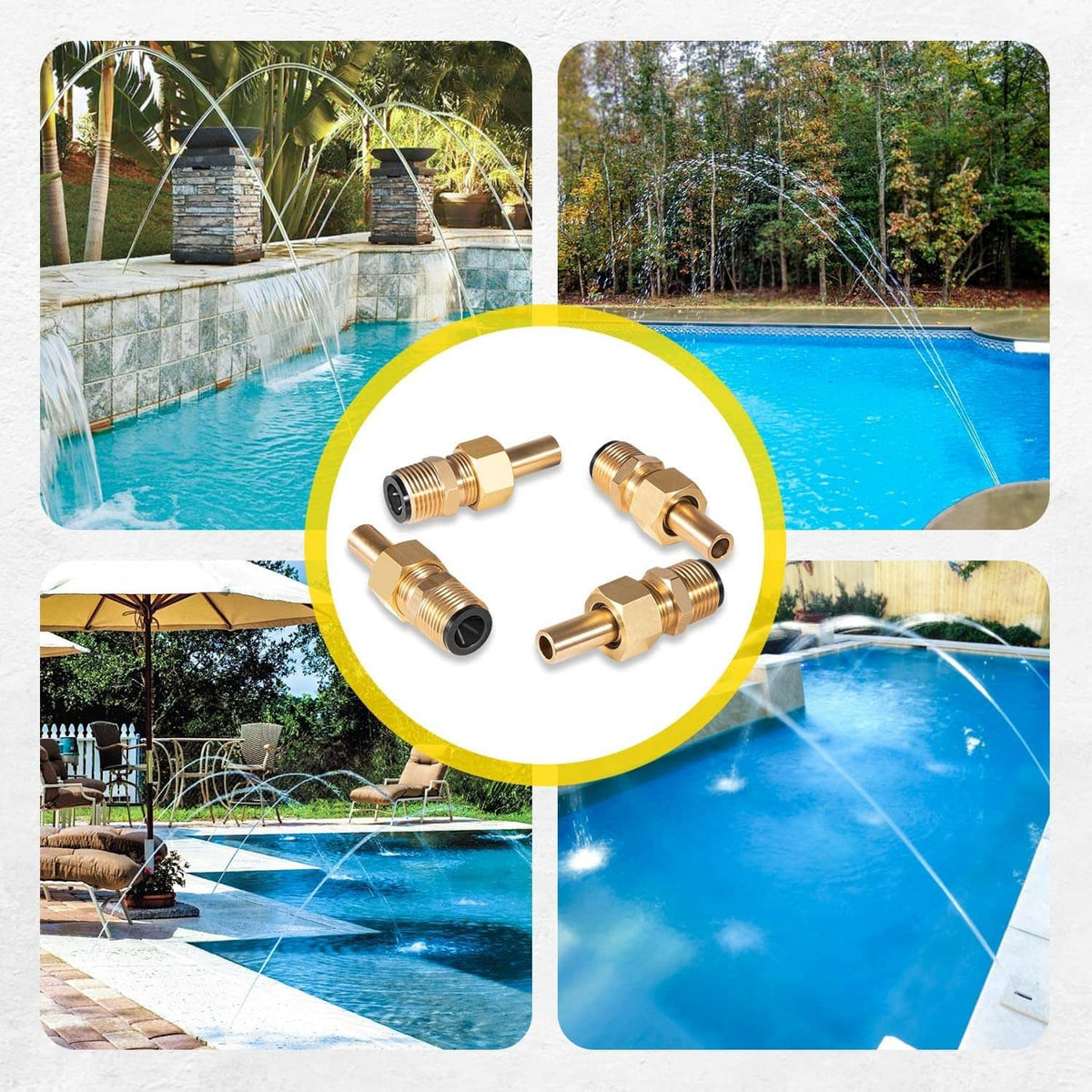 Solidspare 4 Pack Swimming Pool Spa Brass Deck Jet Nozzle Replacement For R0560400 590041