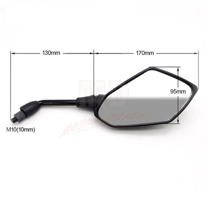 Solidspare Pair 7/8" Motorcycle Rear View Side Mirrors For Suzuki Honda Kawasaki Handle Bar
