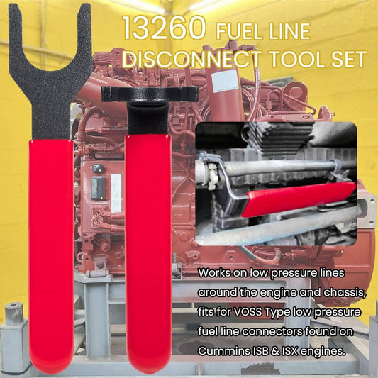 Solid Spare For Cummins ISB & ISX Fuel Line Disconnect Tool Set Bent & Straight Wrench 13260