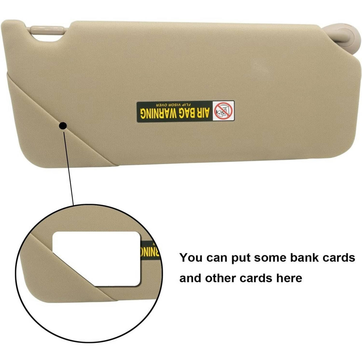 Solidspare Sun Visor Left Driver Side with Light & Mirror For 08-17 Honda Accord Beige New