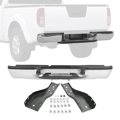Solidspare Chrome Rear Step Bumper Assembly For 1998-2004 Chevy S10 GMC Sonoma Fleetside