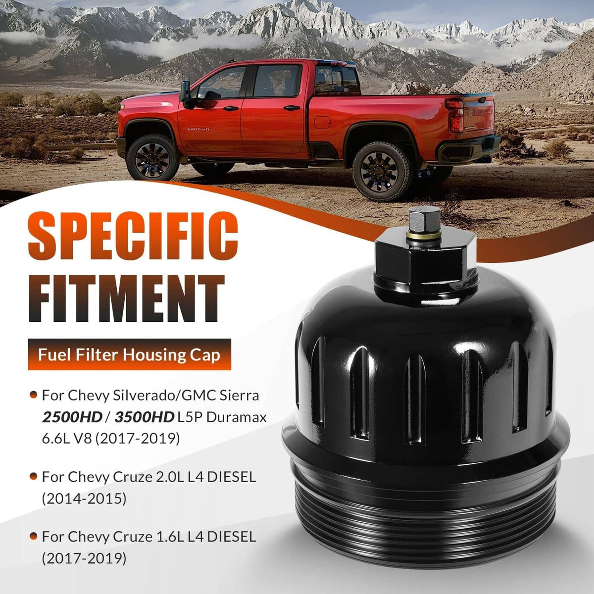 Solidspare 134001 Billet Aluminum Fuel Filter Housing Cap for 2017-19 GM Duramax 6.6L L5P