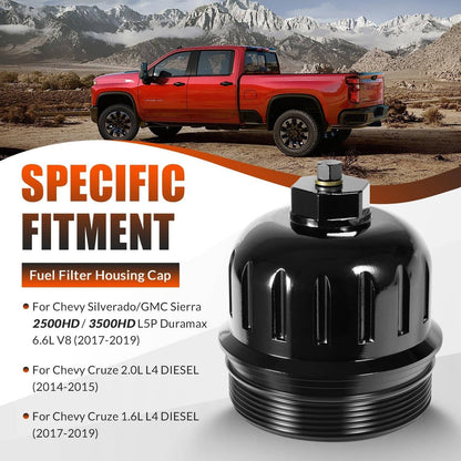 Solidspare 134001 Billet Aluminum Fuel Filter Housing Cap for 2017-19 GM Duramax 6.6L L5P