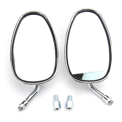 Solidspare 10MM Chrome Rectangle Motorcycle Mirrors For Kawasaki Vulcan VN 500 800 900 1600
