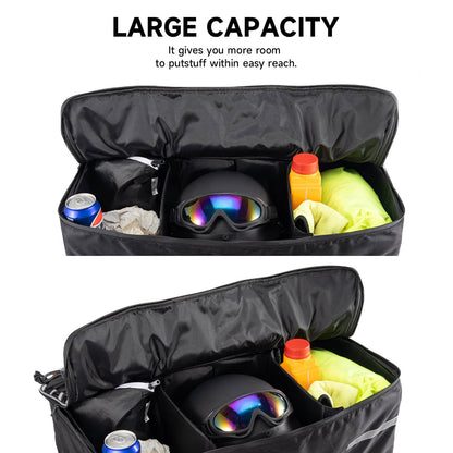 Solidspare Removable Large ATV Rear Seat Bag Storage Bags Frame Rack Bag w/Cushion Black