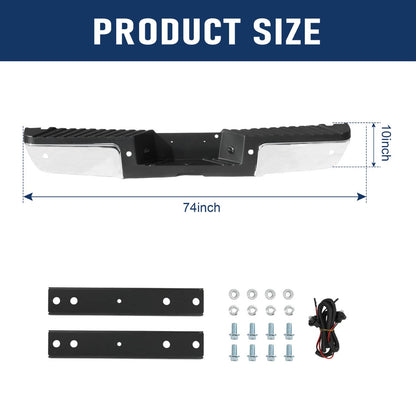 Solidspare For 2008-2016 Ford F250 F350 Super Duty Rear Step Bumper Assembly w/ Sensor Hole