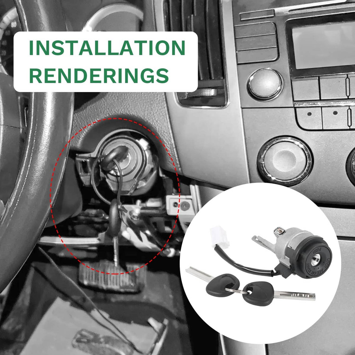 Solidspare For Hyundai Accent 1.6L 2012-2017 Ignition Lock Cylinder with 2 Keys 81900-1RJ00