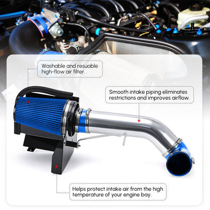 Solidspare 4" Cold Air Intake System & Heat Shield For 99-07 Chevy GMC V8 4.8L 5.3L 6.0L