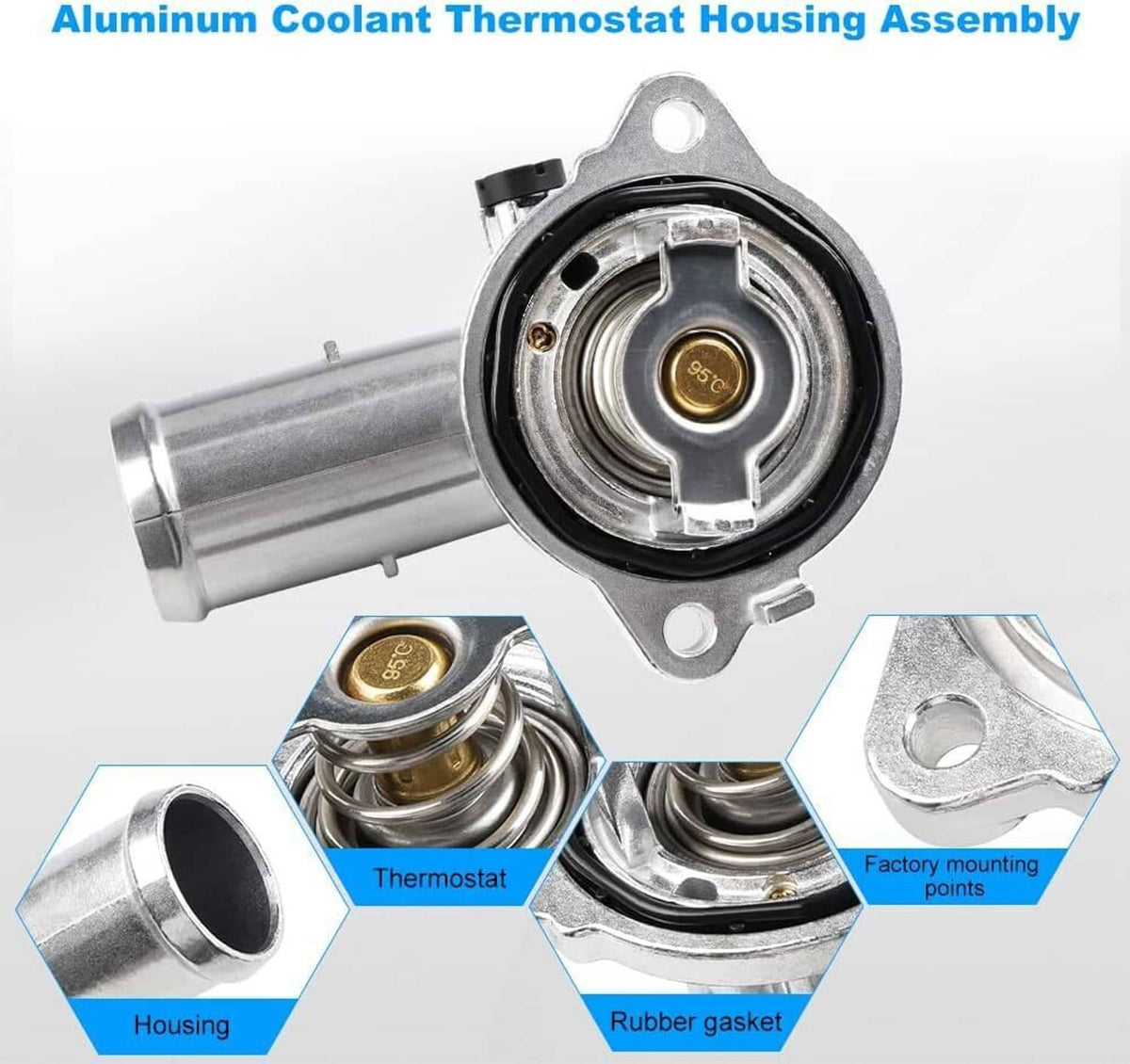 Solidspare Aluminum Upgrade Coolant Thermostat Housing For 2012- 2018 Jeep Wrangler JK 3.6L