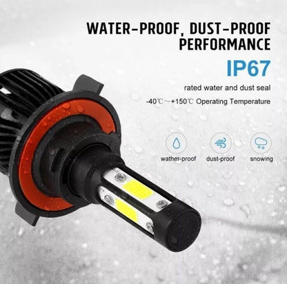 Solidspare 4-Sides H13 9008 LED Headlight Bulb for 2004-2014 Ford F-150 High Low Beam 6000K