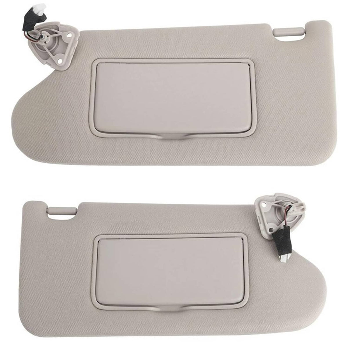Solidspare New Pair Gray Sun Visors w/ Lighted Set For 2013-2018 Nissan Altima 2.5L 3.5L