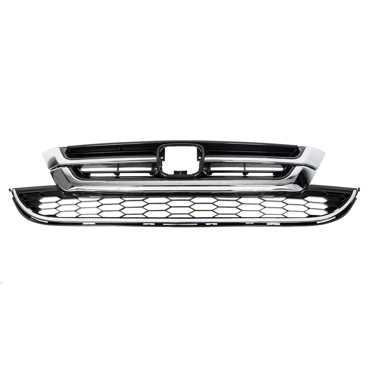 Solid Spare FOR HONDA CRV CR-V 2010 2011 FRONT BUMPER UPPER & LOWER GRILL GRILLE ABS CHROME