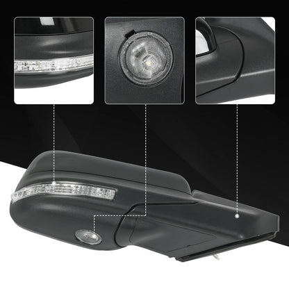 Solidspare Door Mirror Right Passenger Side For Ford Explorer 2012-2019FO1321554 Black 7Pin